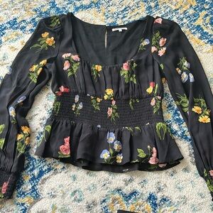 Reformation Floral Long Sleeve Blouse